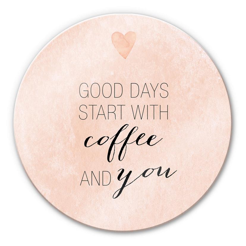 Glasbild  Confetti & Cream - Good Days start with coffee