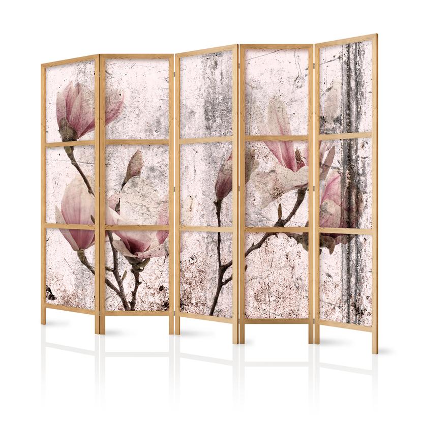 Parete divisoria giapponese pieghevole - Magnolie vintage, 3 pezzi