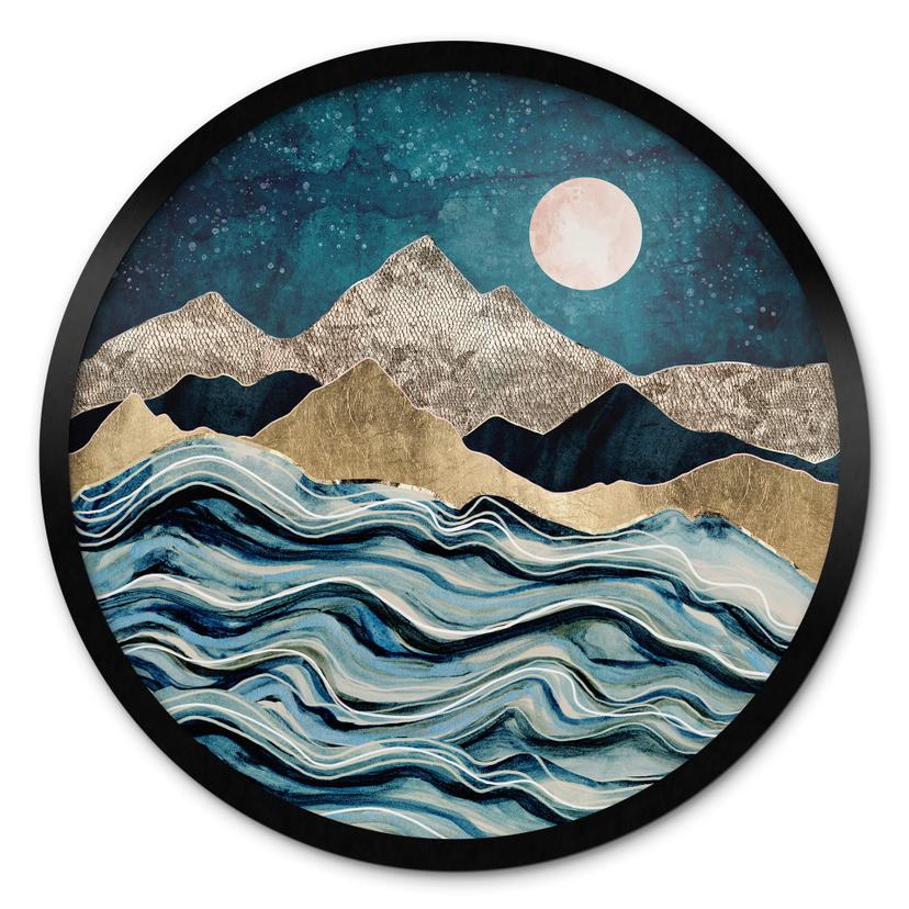 Póster SpaceFrog Designs - Azul índigo - Redondo