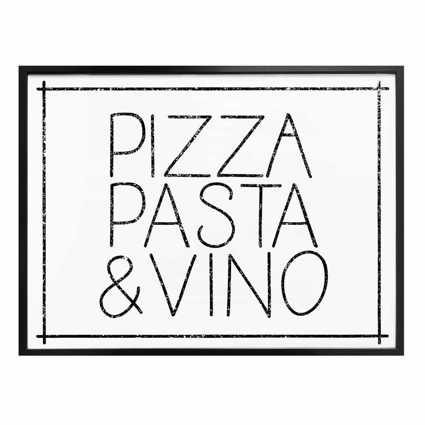 Póster Pizza Pasta & Vino blanco