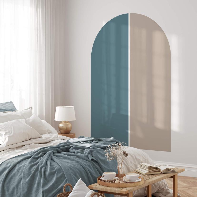 Wall Sticker set of 2 half arches - petrol and taupe