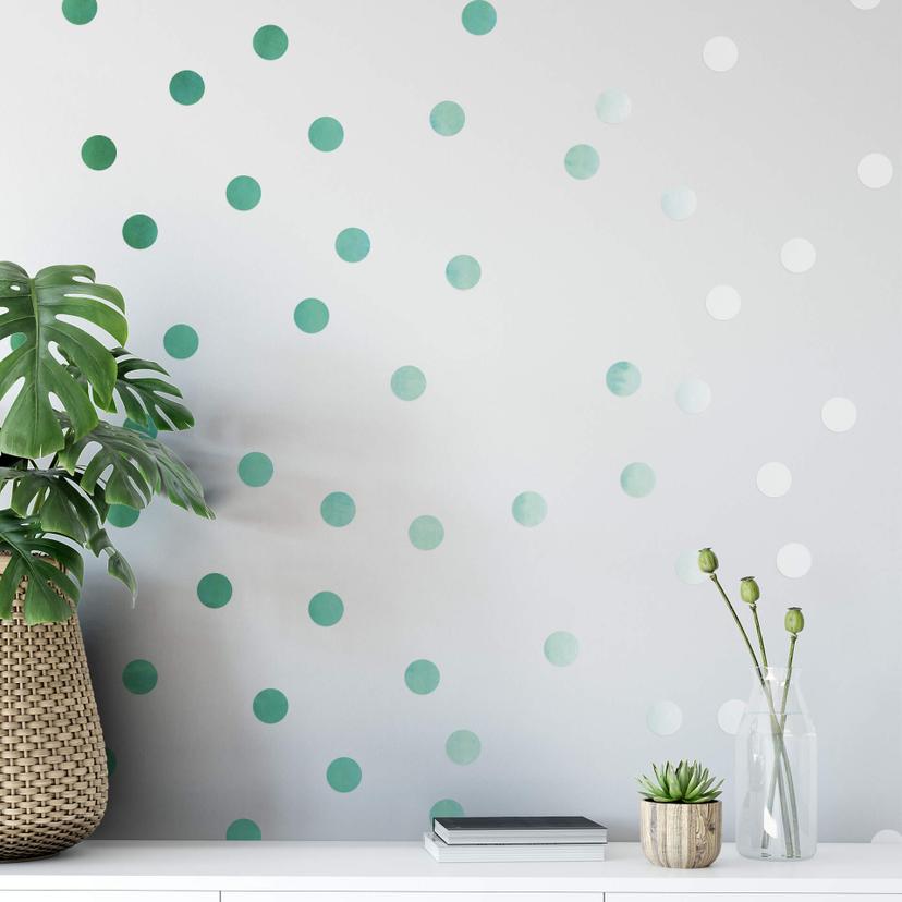 Muursticker set stippen - Ombre Groen