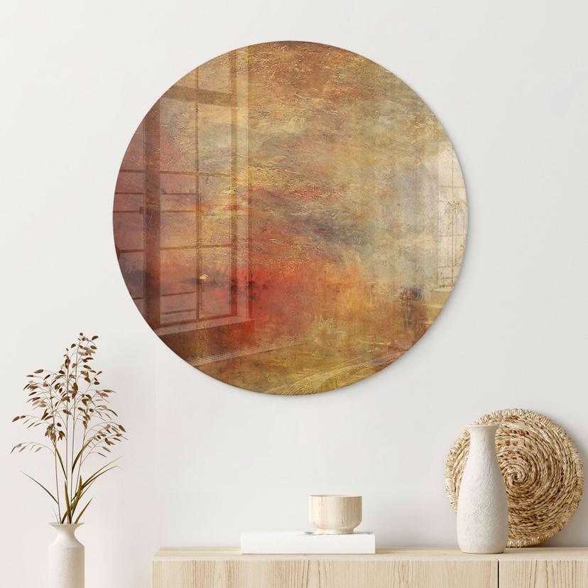 Stampa su vetro Turner - Tramonto su lago - Rotondo