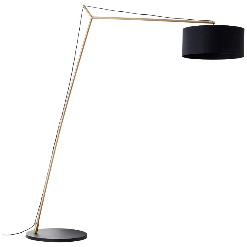 Bogenstandleuchte Alisa, gold, 192,5 x 160 cm, Textil Lampe