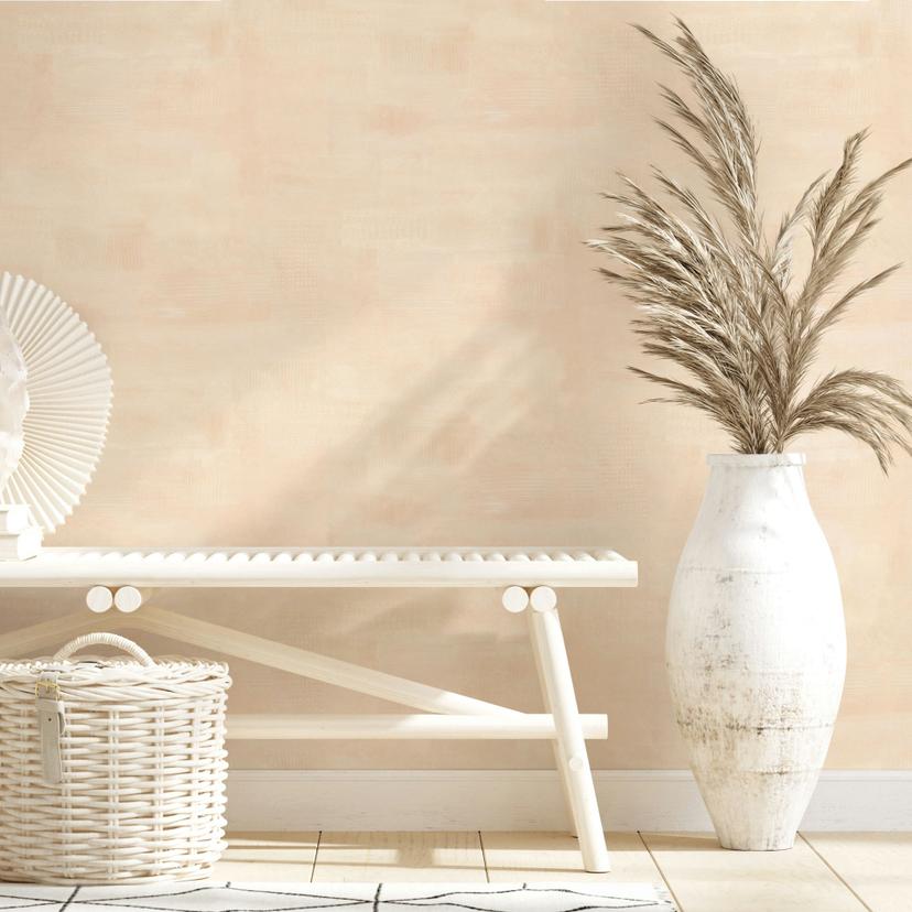 Ikke-vævet tapet gipslook, betonlook almindelig geometrisk mat i beige