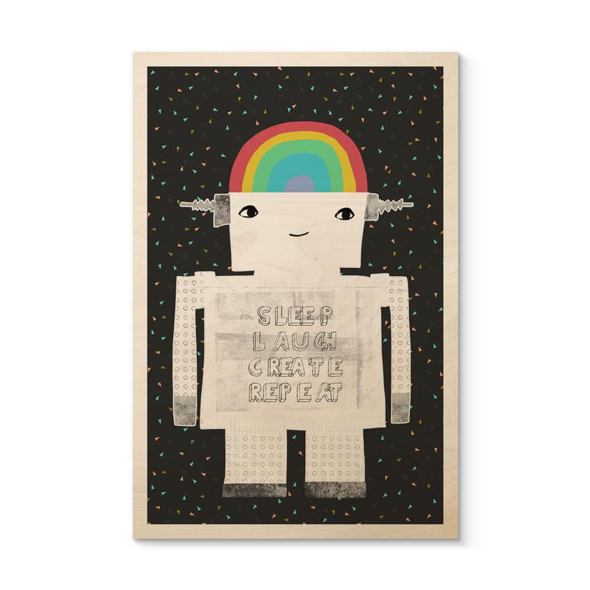 Billede af træ regnbuerobot Sleep Laugh Create - Treechild
