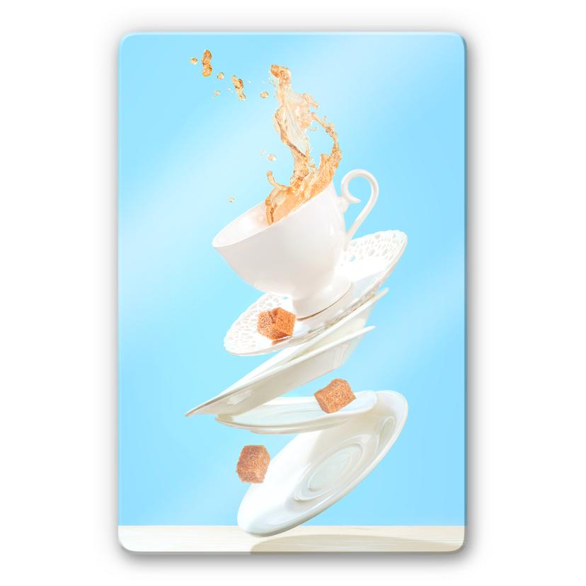 Glasshilderij Belenko - Dancing Coffee