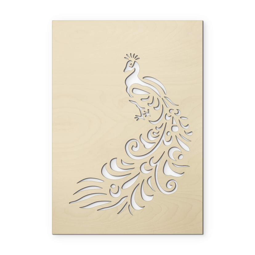 Decoro in legno - Pavone
