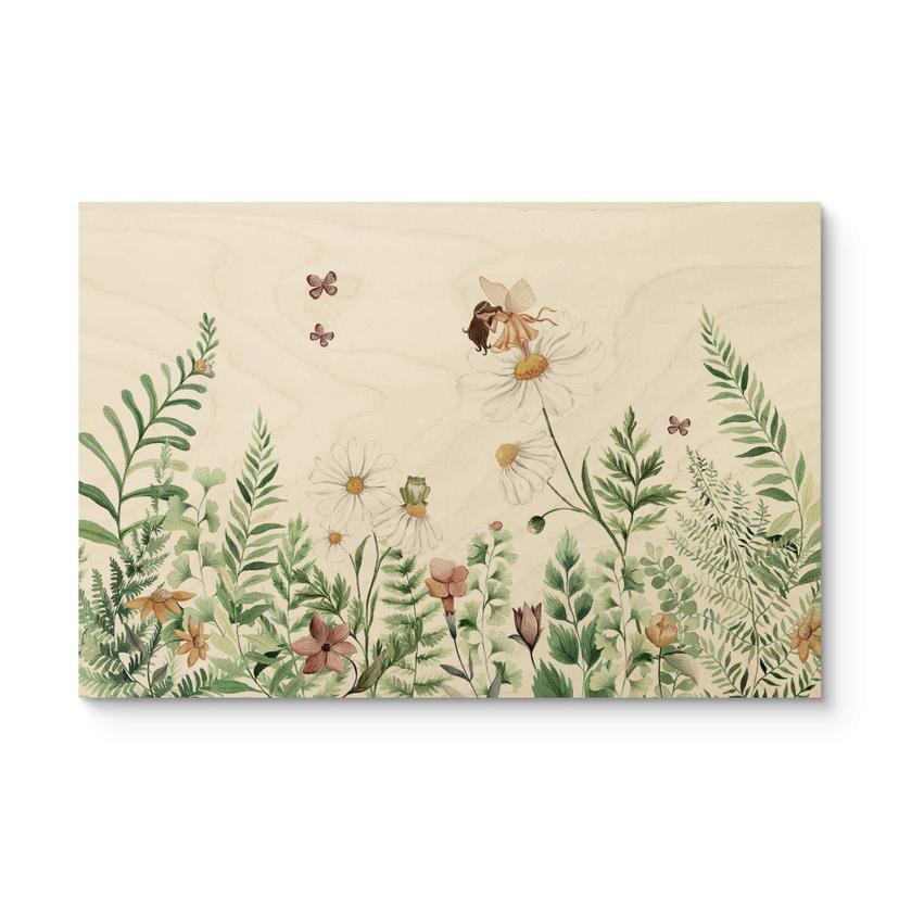 Tableau sur bois Kikki Belle - Jardin des fées