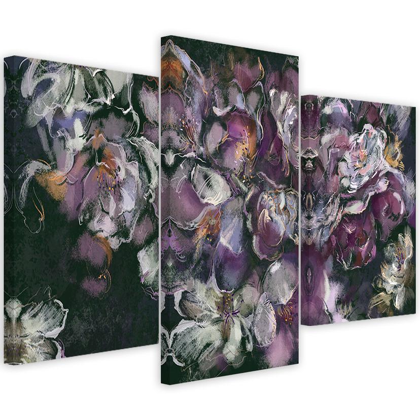 Impression sur toile en 3 parties, fleur d'iris