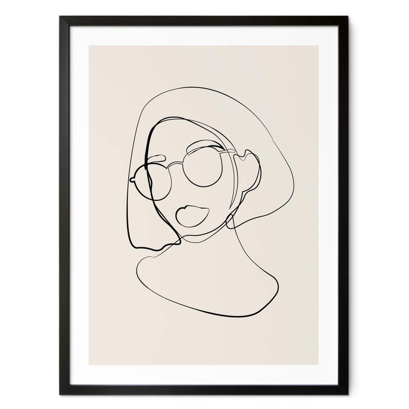Póster NKTN - Line Art - Mujer con gafas