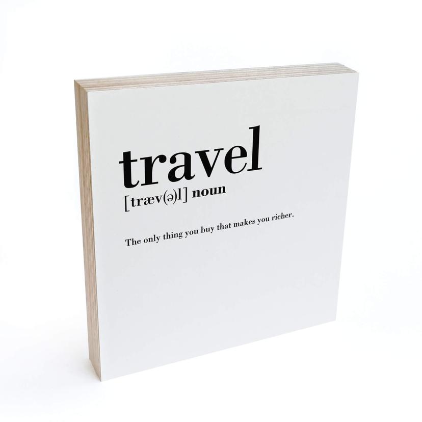 Billede af træ til at sætte op - Grammatik - Rejser - 15x15 cm