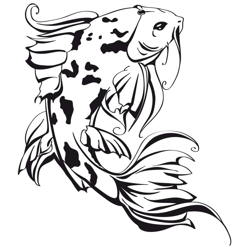 Adesivo murale - Carpa giapponese
