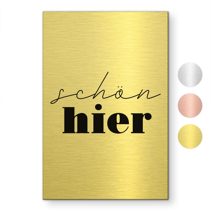 Geborsteld Alu-Dibond met goud-, zilver- & kopereffect - Fijn hier