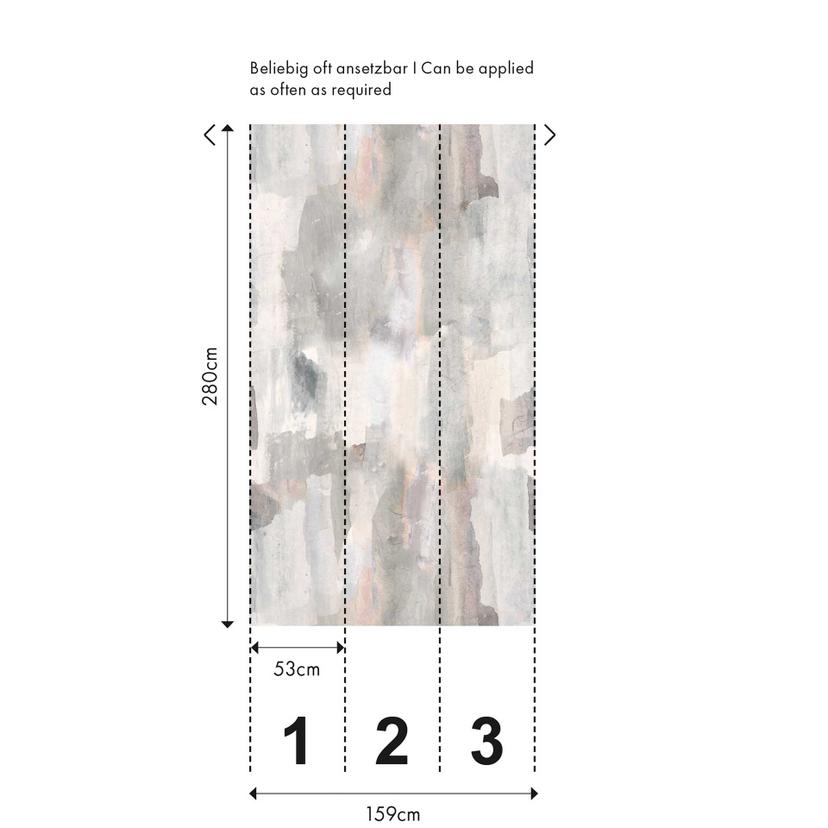 Papel pintado fotomural en beige grisáceo - Papel pintado de diseño con aspecto de acuarela - Papel