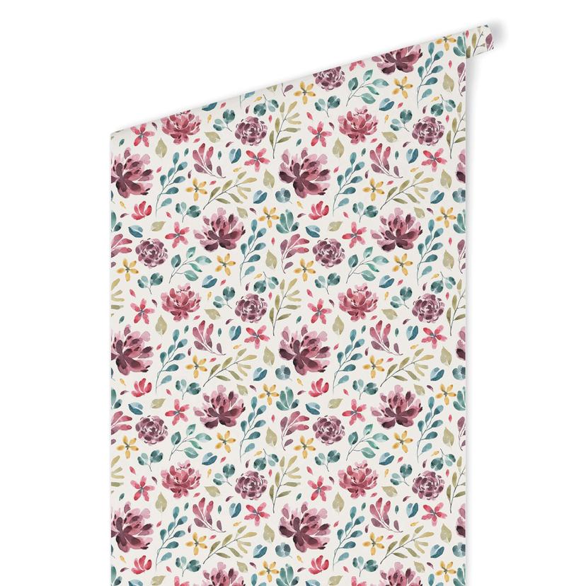Carta da parati a motivi - Fiori colorati