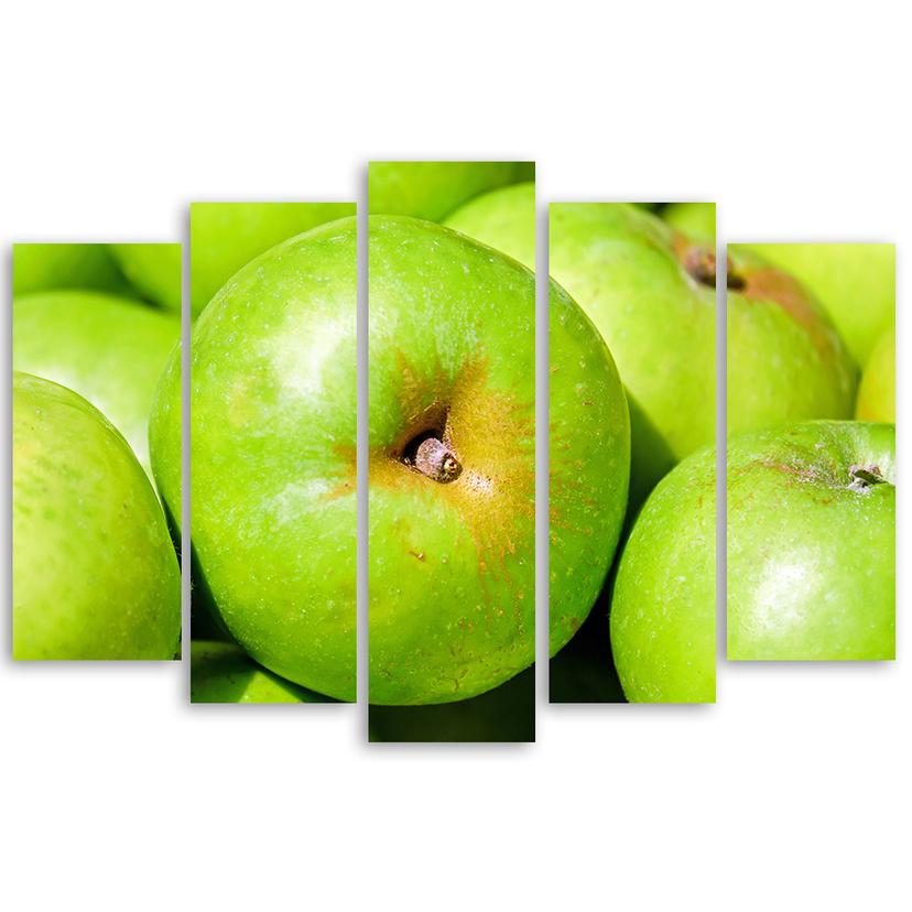 Stampa su tela 5 pezzi, verde mela