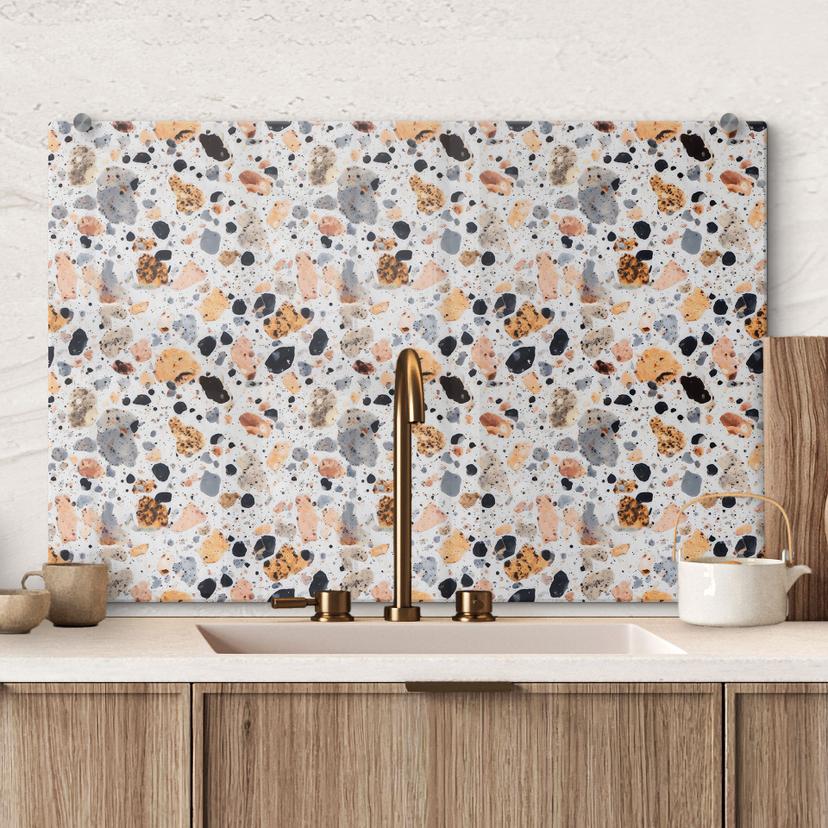 Spritzschutz Bunte Terrazzo Steine - Treechild