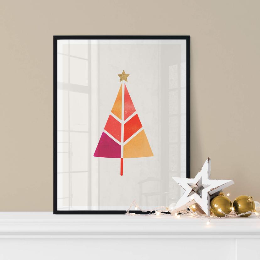 Poster Kubistika - Sapin de Noël