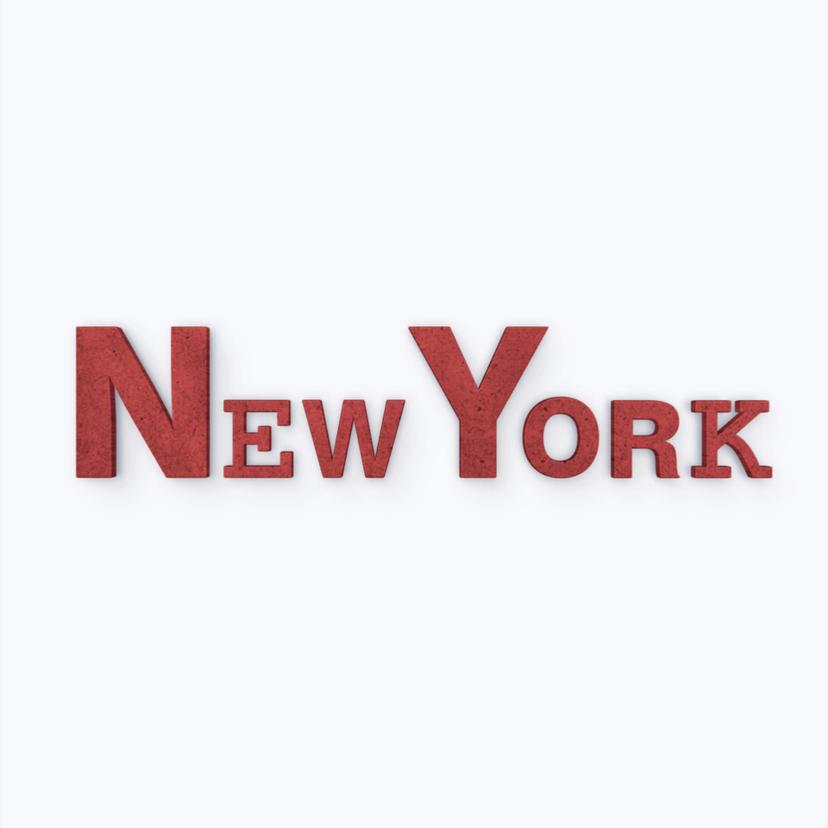 Lettere in legno MDF New York misto