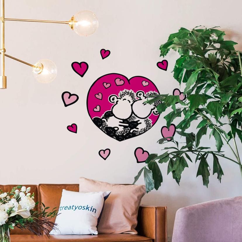 Muursticker Sheepworld Ik heb je lief
