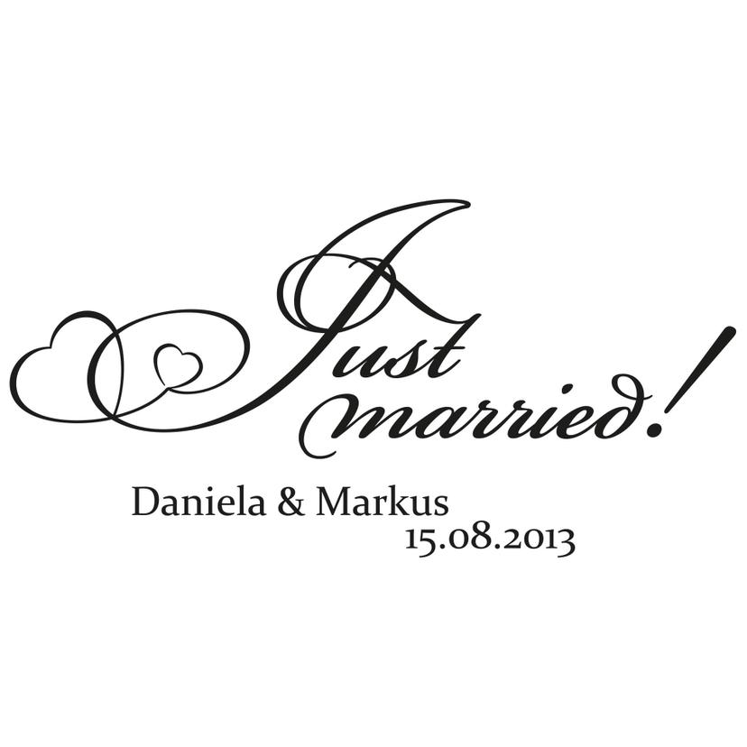 Sticker mural - Prénom - Just married!