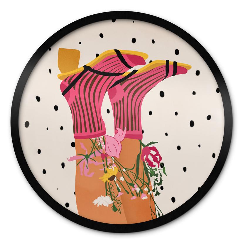 Plakat sokkekærlighed møder flower power - Mokate - Round