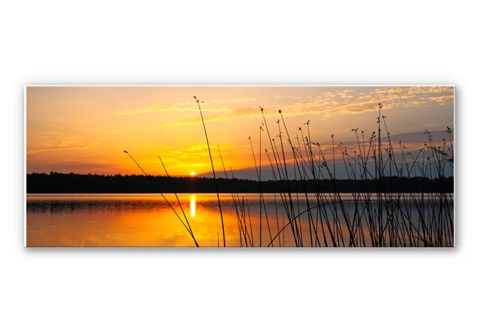 Tableau Forex - Coucher de soleil au bord du lac - Panorama