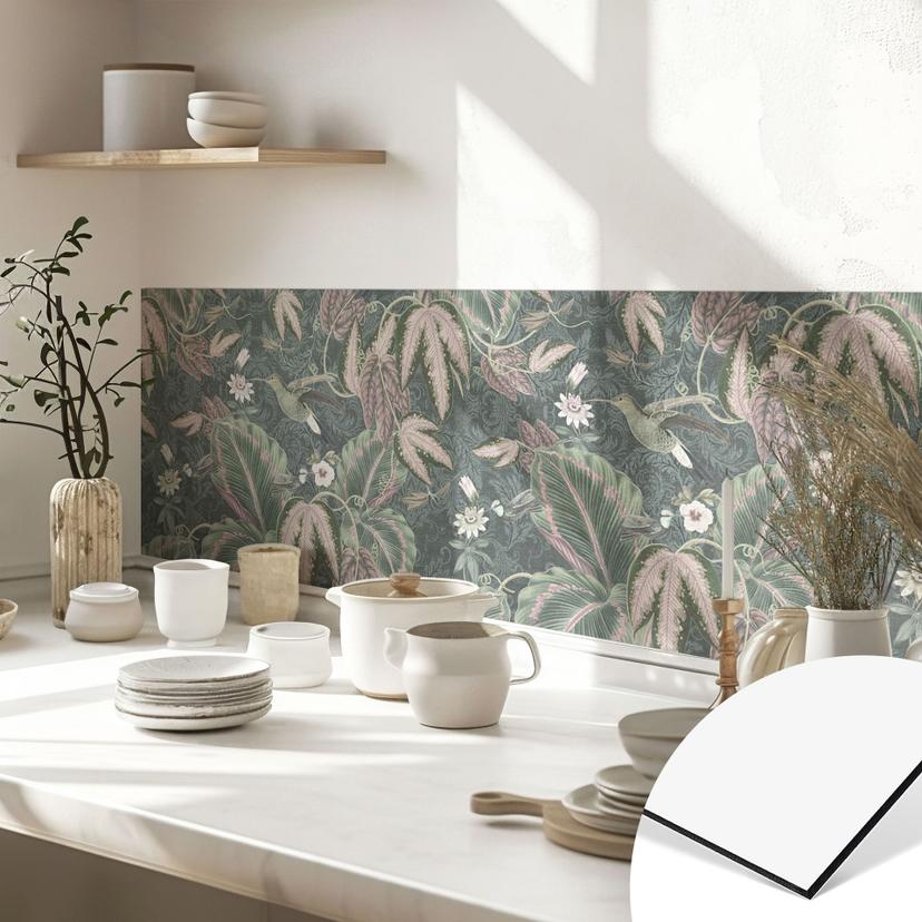 Stænkplade til køkken Kolibri i en tropisk skov - Bloomery Decor