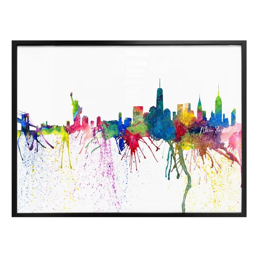 Póster Bleichner - Skyline de New York en acuarela