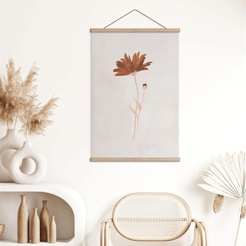 Abstrakt textil poster med vildblommor - Goed Blauw