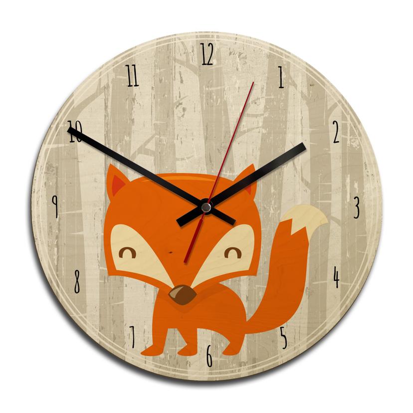 Horloge murale en bois - Fox o clock
