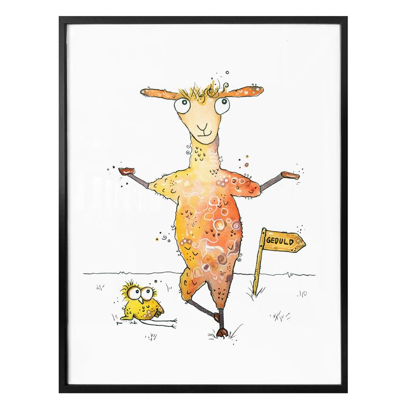 Póster Hagenmeyer - Llama y pájaro