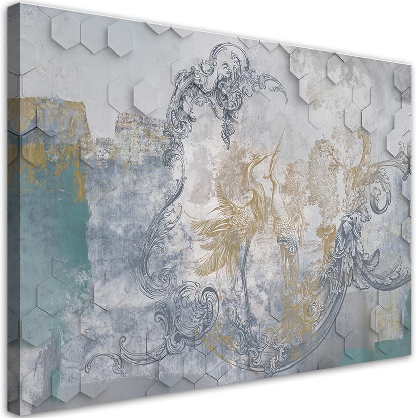 Canvasbillede, Fugle på 3D-baggrund