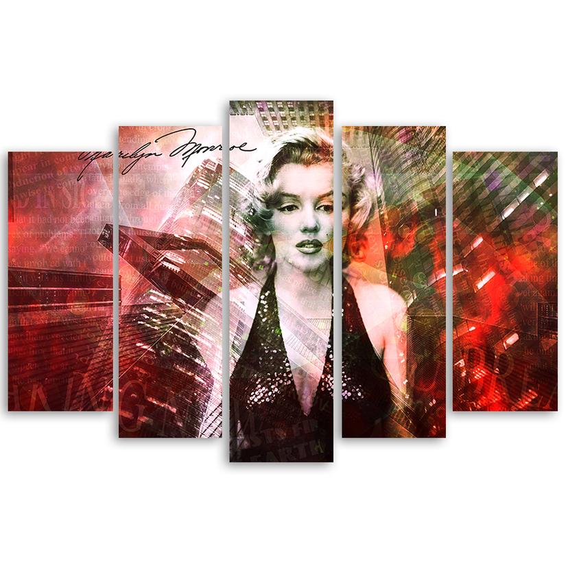 Stampa su tela 5 pezzi, Marilyn Monroe