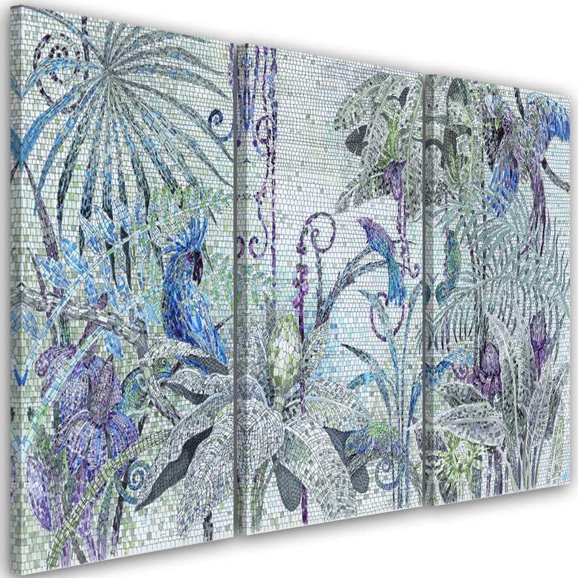 3-delt lærredstryk Mosaikjungle