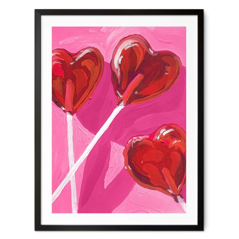 Póster Llave y Mar - Piruleta en forma de corazón