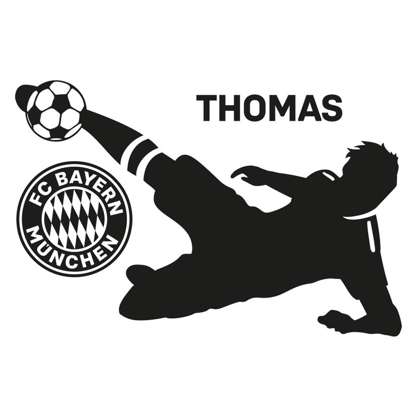 Wandtattoo + Name FCB Fußballer 01