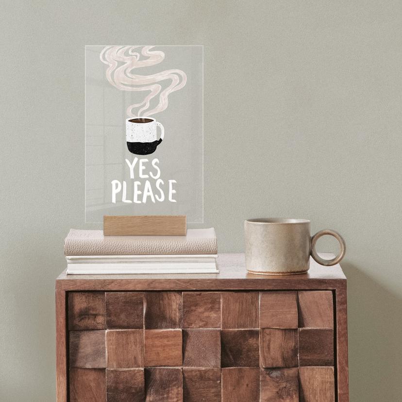 Tischaufsteller Heiße Tasse Kaffee am Morgen | Transparent - EMELIEmaria