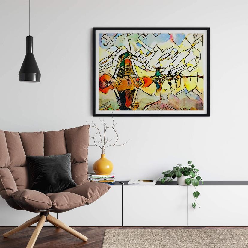 Poster Zamart - Kandinsky möter nederländska väderkvarnar