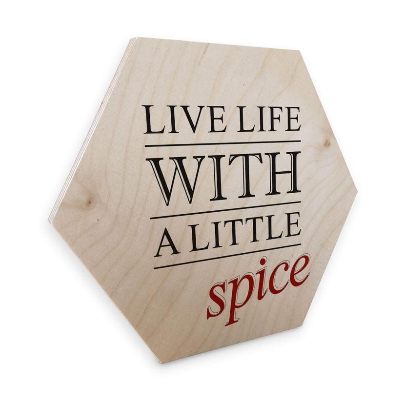 Hexagon Hout berkenfineer - Live life