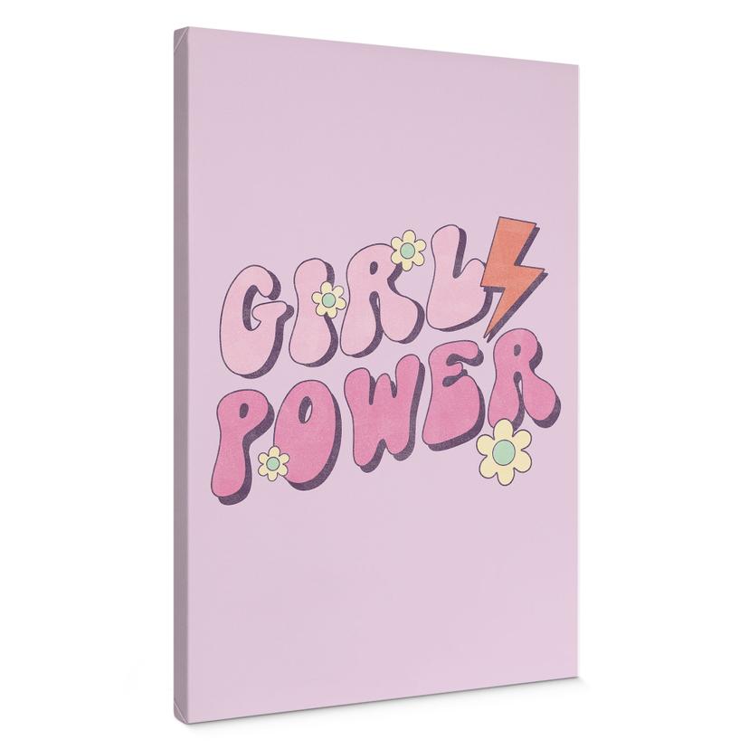 Canvasbillede Girl Power retro bogstaver lilla