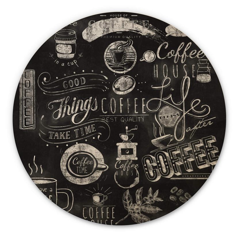 Billede af træ World of Coffee - rund