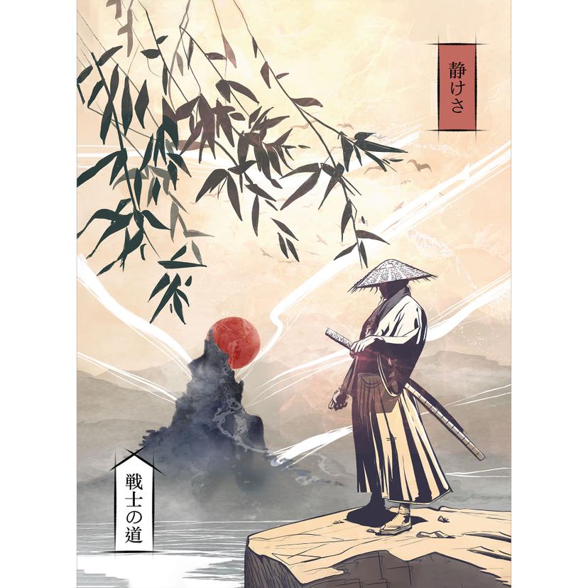 Fotomurale Samurai con la spada all’alba - Roze