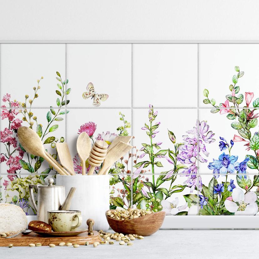 Fliesenaufkleber Sommerwiese - 12er Set - aus der LandIDEE Wohnen & Deko Kollektion
