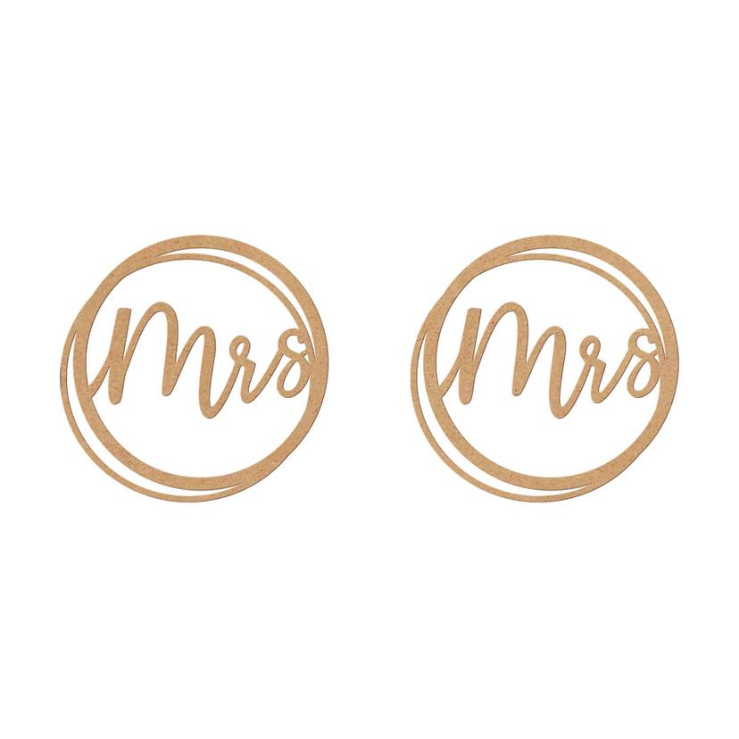 Boda Señora y Señora letras - MDF naturaleza