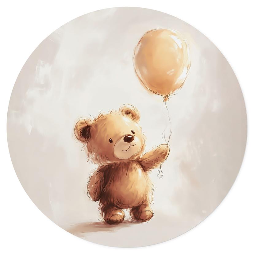 Adesivo murale per la cameretta dei bambini Orsetto con palloncino - Magnusson - Rotondo