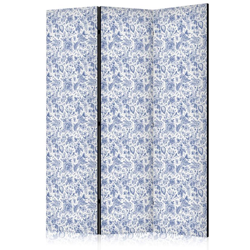 Paravent, Raumteiler freistehend, Trennwand - Vintage Blue Flowers