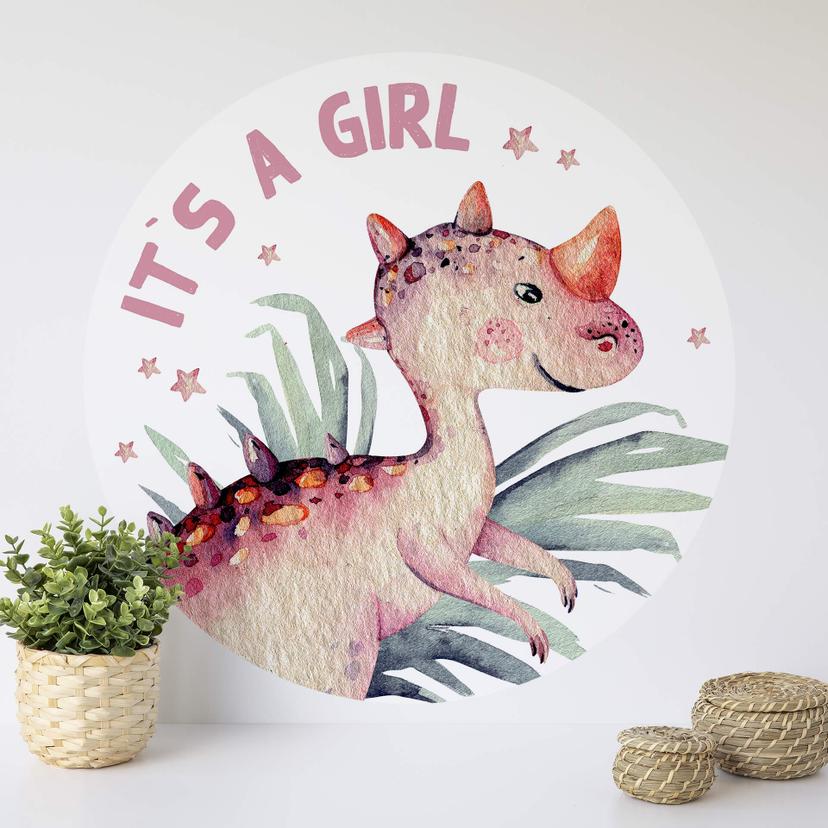 Adesivo murale Kvilis - It's a girl - tondo