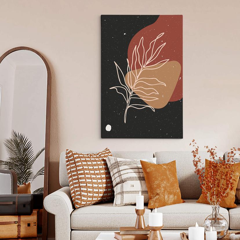 Tableau sur toile NKTN - contours des feuilles
